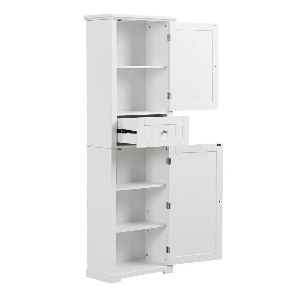 Nestfair 22 in. W 11 in. D 67.3 in. H Freestanding Linen Cabinet Tall Bathroom Storage Cabinet (4)