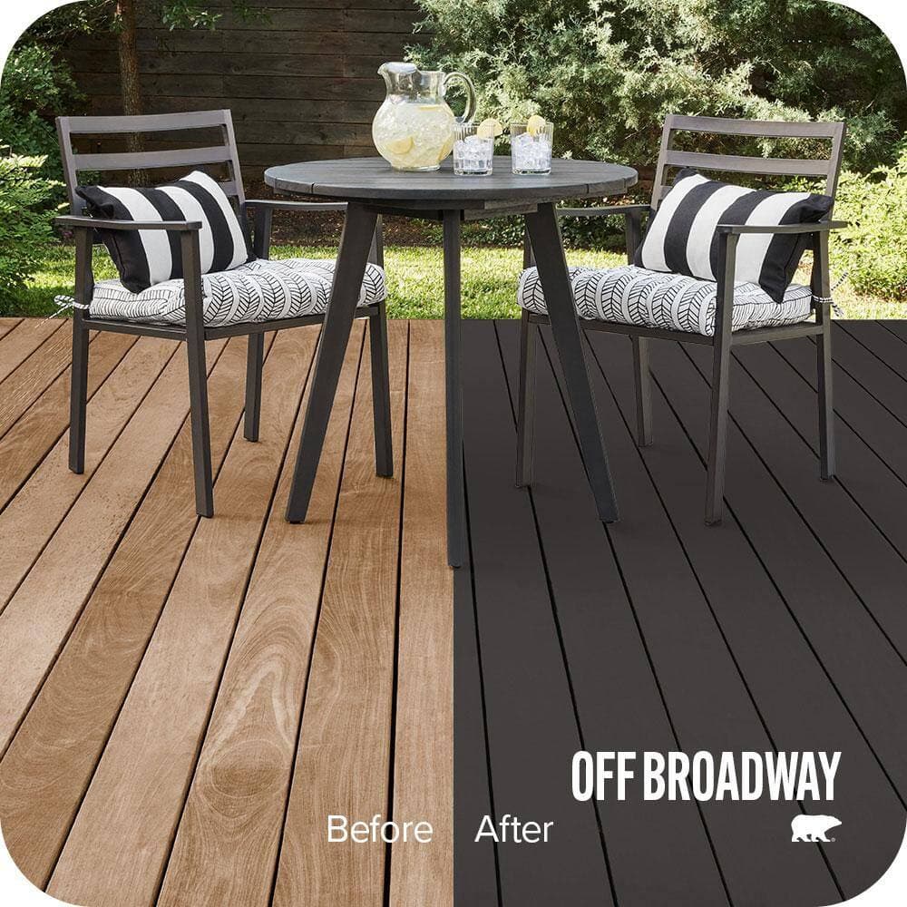 BEHR PREMIUM 1 gal. #MQ1-35 Off Broadway Solid Color Waterproofing Exterior Wood Stain and Sealer (2)