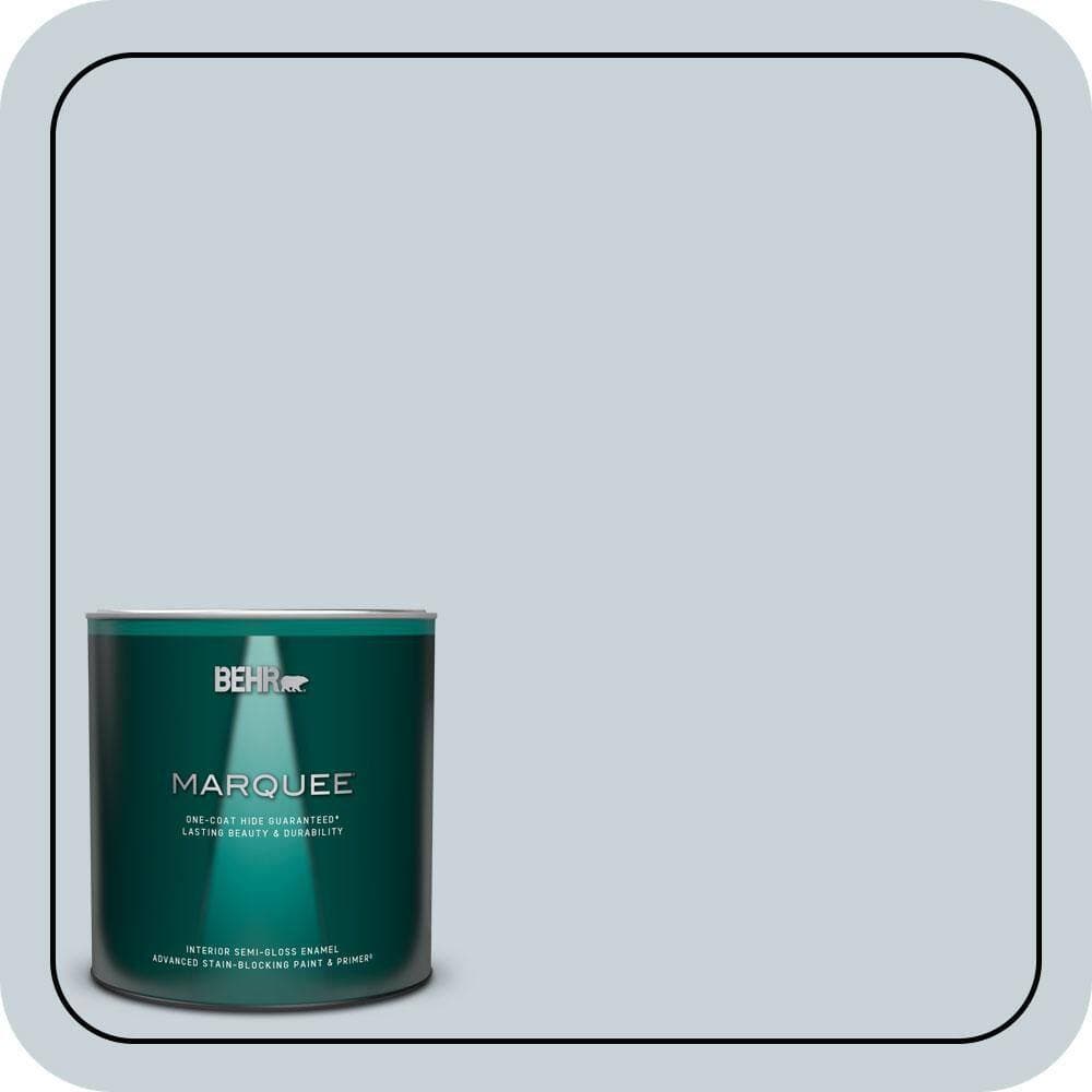 BEHR MARQUEE 1 qt. #N480-1 Light Drizzle Semi-Gloss Enamel Interior Paint & Primer