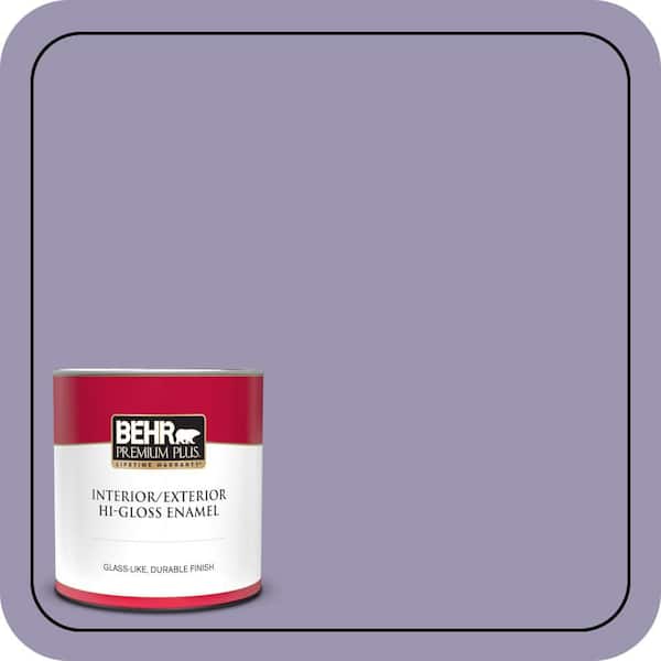 BEHR PREMIUM PLUS 1 qt. #S570-4 Night Music Hi-Gloss Enamel Interior/Exterior Paint & Primer (2)