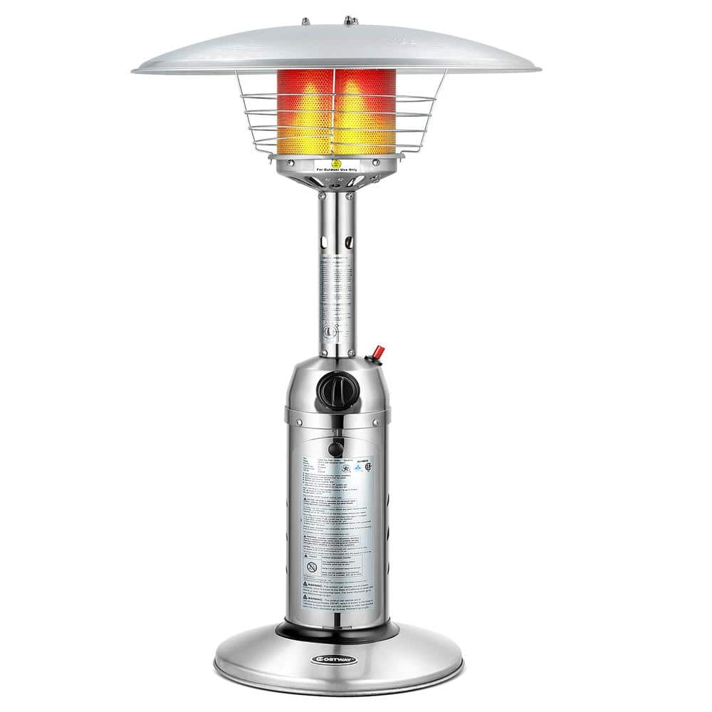 Costway 13000 BTU Commercial/Residential Portable Tabletop Silver Propane Natural Gas Patio Heater (1)