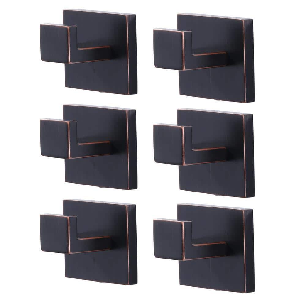 ALEASHA J-Hook Wall Mount Hook Robe/Towel Hook in Oil Rubbed Bronze (6-Pieces) (1)