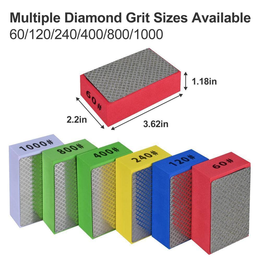 Angel Sar 6-Pieces Diamond Hand Polishing Pads, Tile Polishing Pads for Grinder Ceramic Tile Glass Grinding (2)