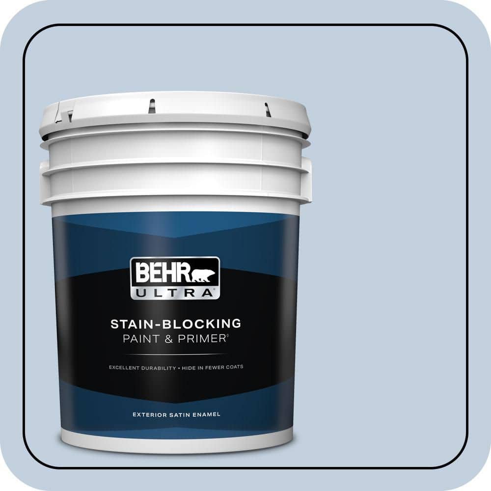 BEHR ULTRA 5 gal. #580E-2 Saltwater Satin Enamel Exterior Paint & Primer