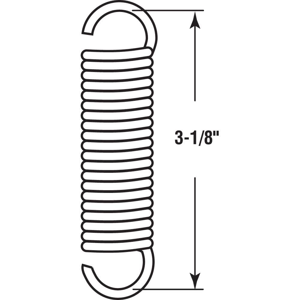 Prime-Line Extension Spring, Spring Steel Const, Nickel-Plated Finish, .105 GA x 3/4 in. x 3-1/8 in., Single Loop Open, (2-Pack) (2)