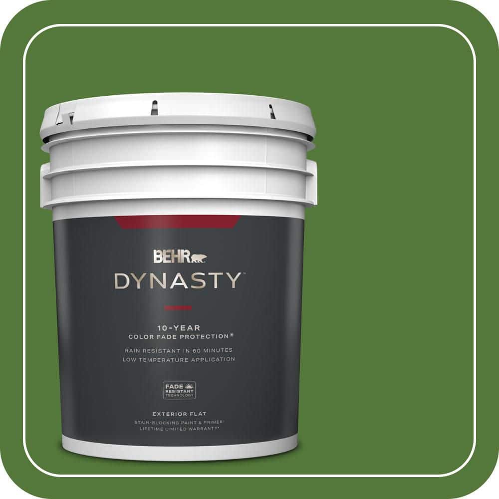 BEHR DYNASTY 5 gal. #P380-7 Luck of the Irish Flat Exterior Stain-Blocking Paint & Primer