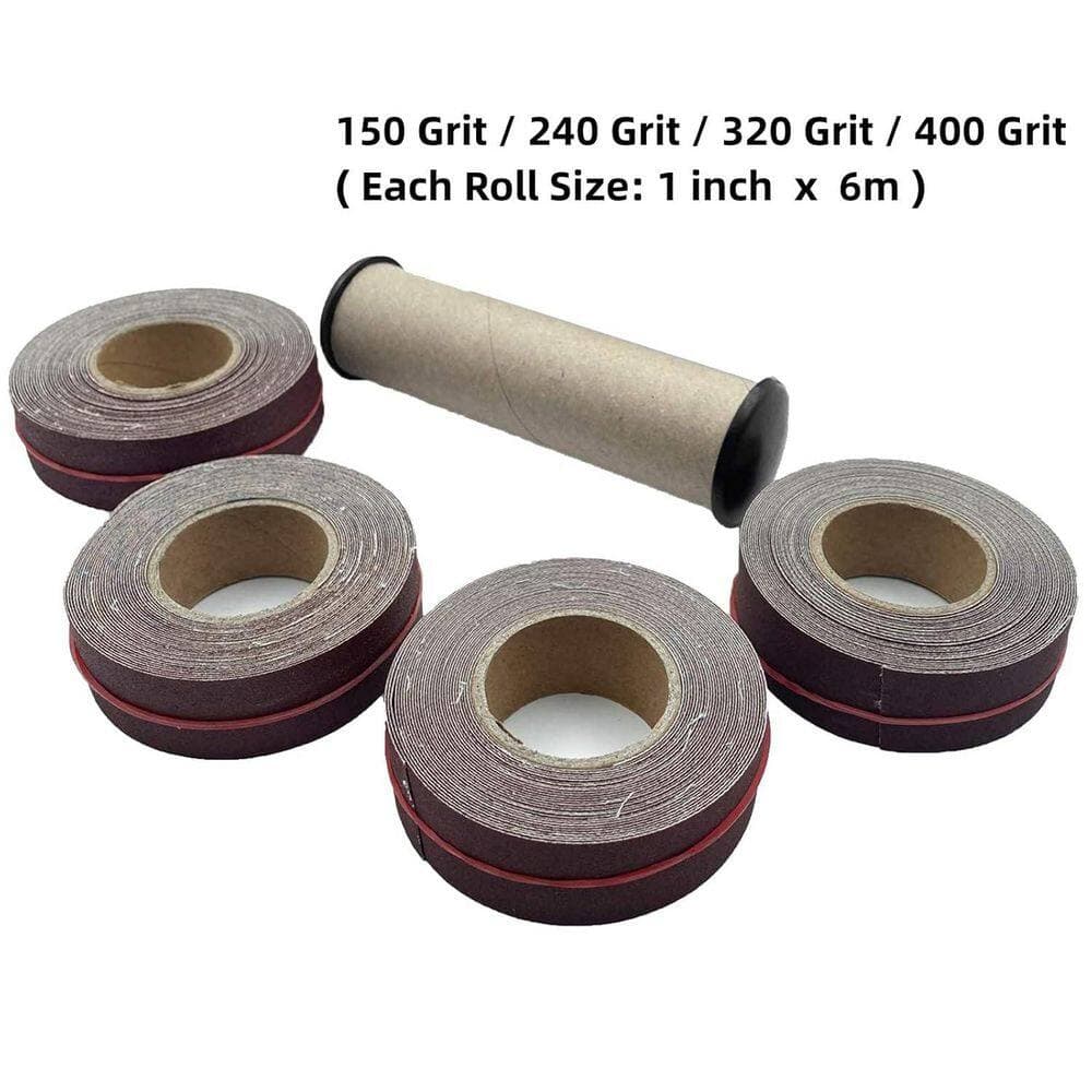 Unbranded 1 in. x 6 Meter Aluminum Oxide Emery Cloth Roll Sandpaper with Dispenser for Metal Wood Polishing (4-Pack) (2)