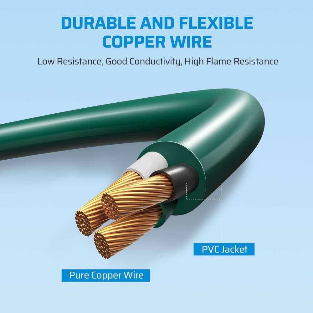DEWENWILS 25ft (9+8+8) 16/3 Outdoor Weatherproof SJTW Extension Cord, Grounded with Safety Caps & Hanging Hole for Holiday Lights (3)
