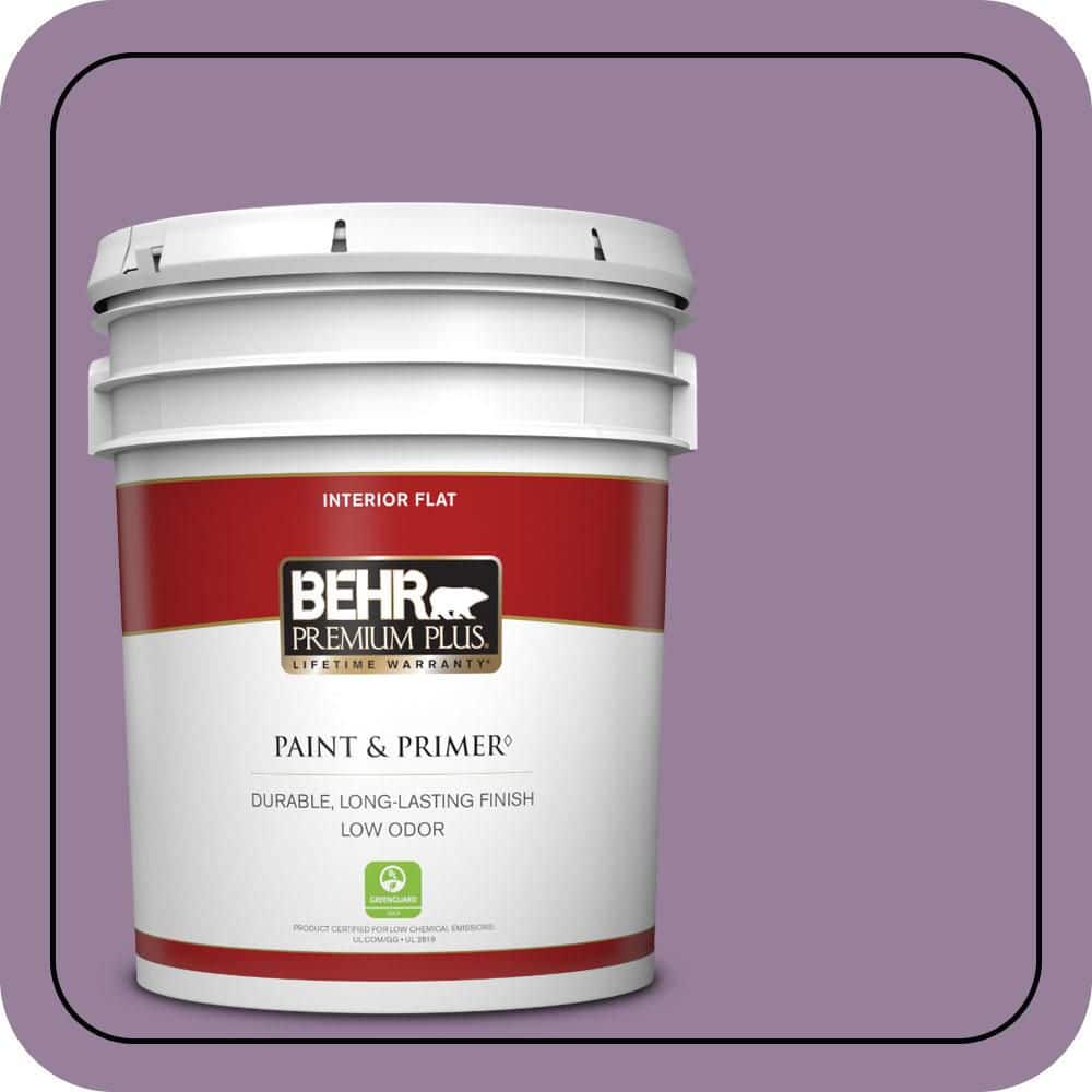 BEHR PREMIUM PLUS 5 gal. #670D-6 Mixed Berries Flat Low Odor Interior Paint & Primer