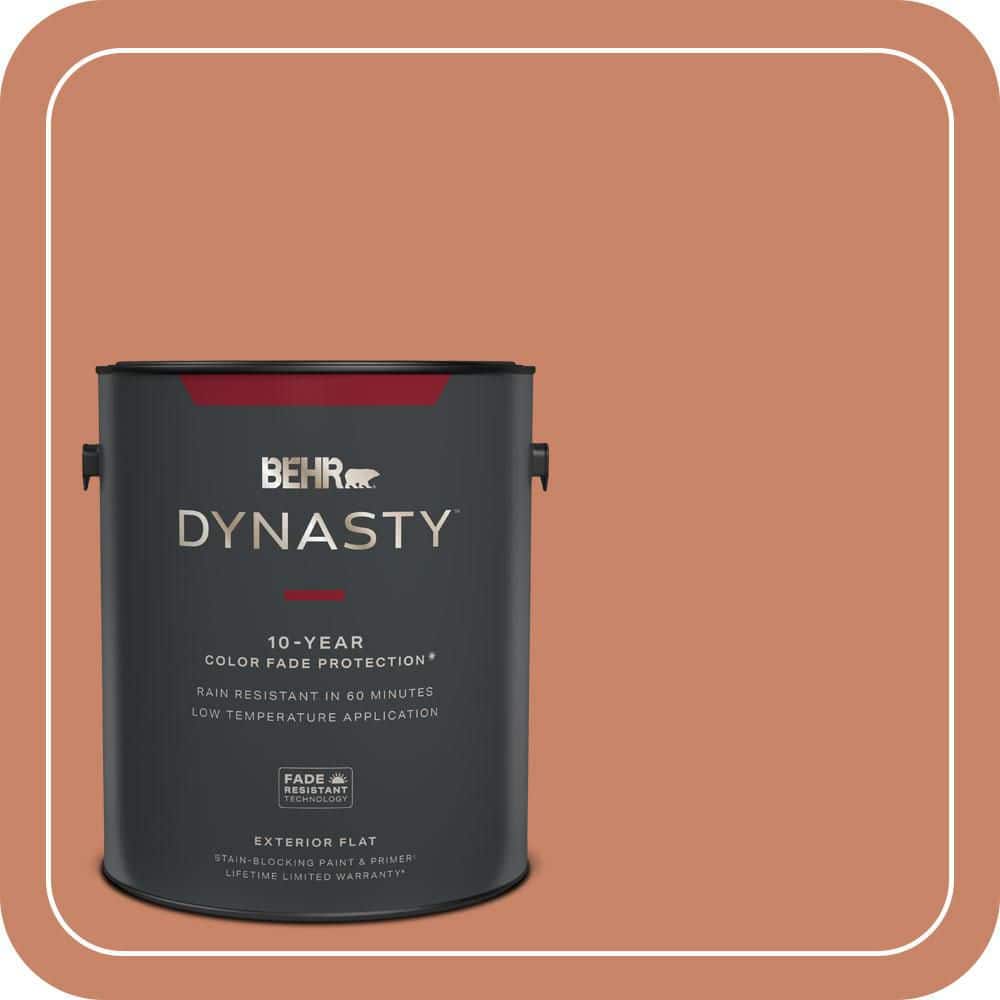 BEHR DYNASTY 1 gal. #MQ4-39 Cabana Melon Flat Exterior Stain-Blocking Paint & Primer