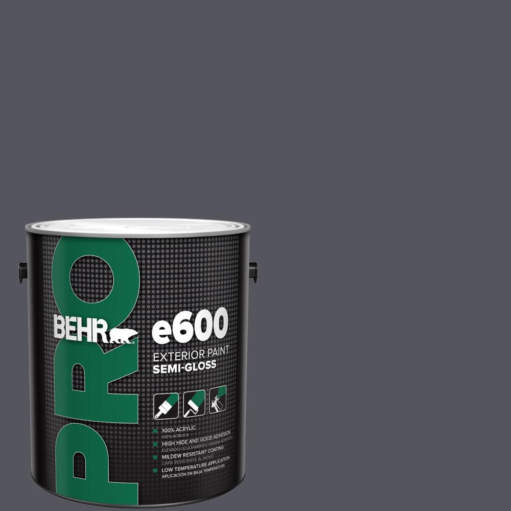 BEHR PRO 1 gal. #N540-7 Coal Mine Semi-Gloss Exterior Paint