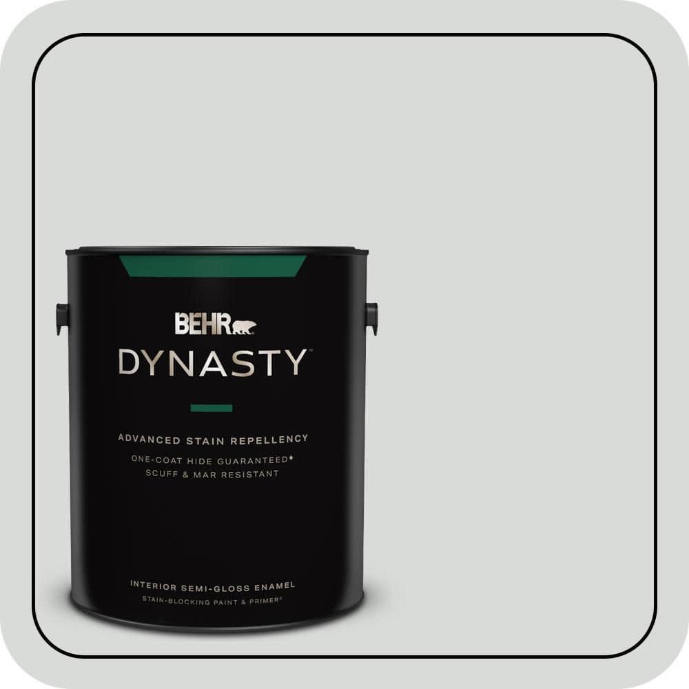 BEHR DYNASTY 1 gal. #N460-1 Evening White Semi-Gloss Enamel Interior Stain-Blocking Paint & Primer