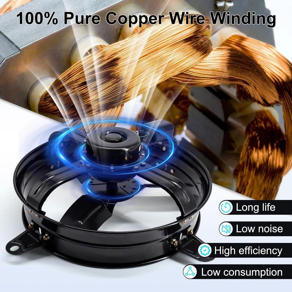 Unbranded 2065 CFM Silver Electric Power Gable Mount Attic Fan Wall-Mounted Exhaust Ventilation Fan 1-Piece (3)