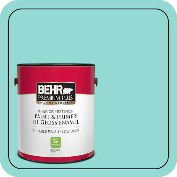 BEHR PREMIUM PLUS 1 gal. #490A-3 Sweet Rhapsody Hi-Gloss Enamel Interior/Exterior Paint & Primer (2)