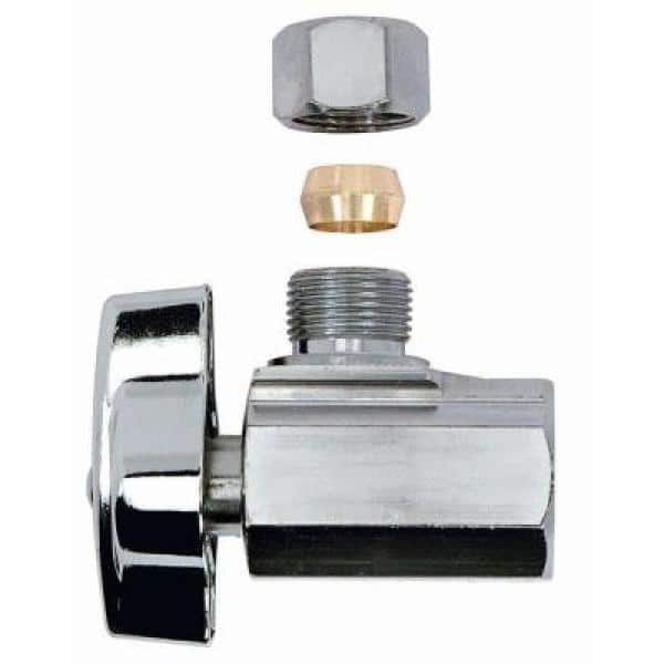 BrassCraft 3/8 in. FIP Inlet x 3/8 in. Comp Outlet 1/4-Turn Angle Ball Valve (2)