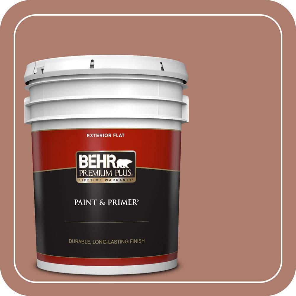 BEHR PREMIUM PLUS 5 gal. #PPU2-11 Mars Red Flat Exterior Paint & Primer
