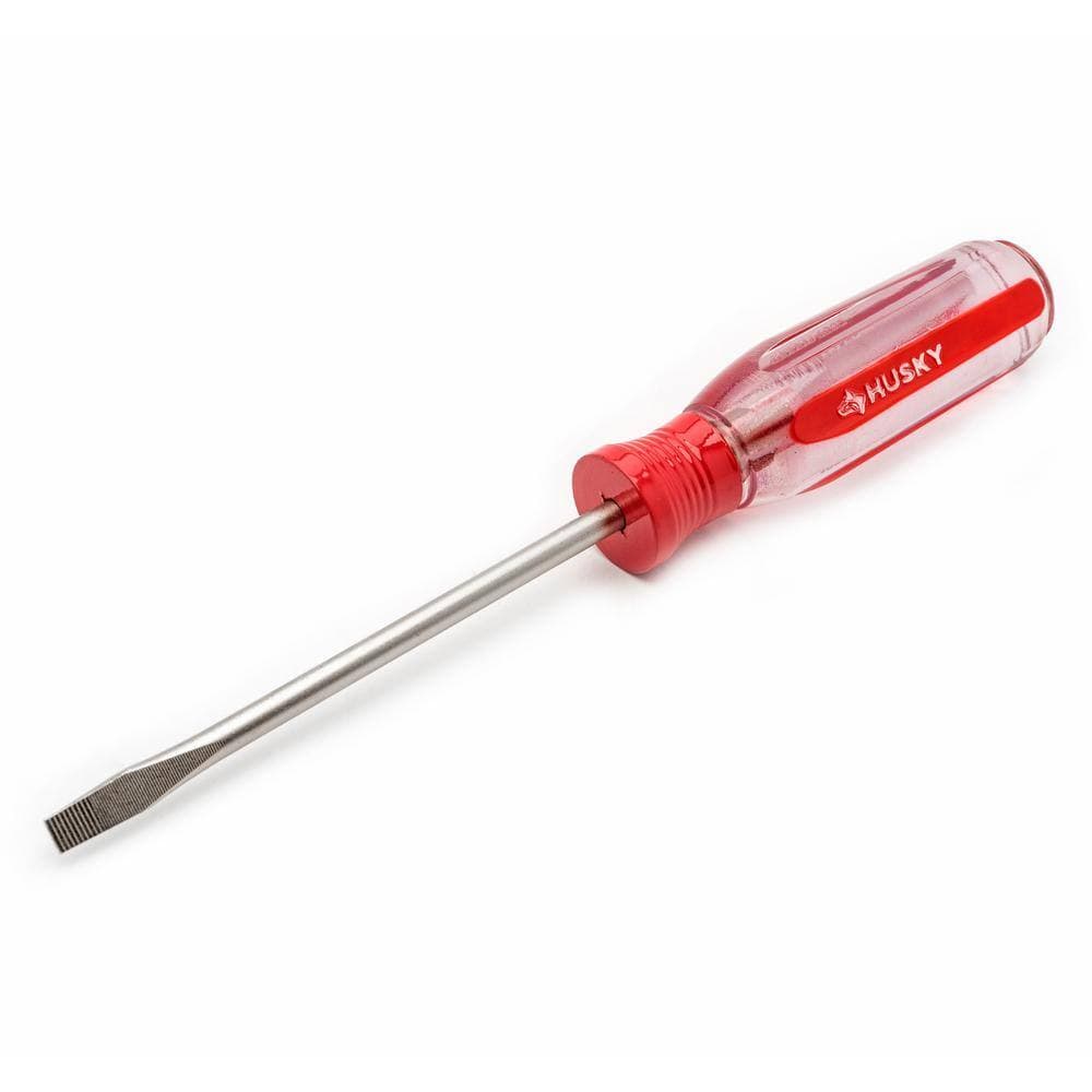 Husky 3/16 in. x 4 in. Round Shaft Cabinet Tip Slotted Screwdriver (3)