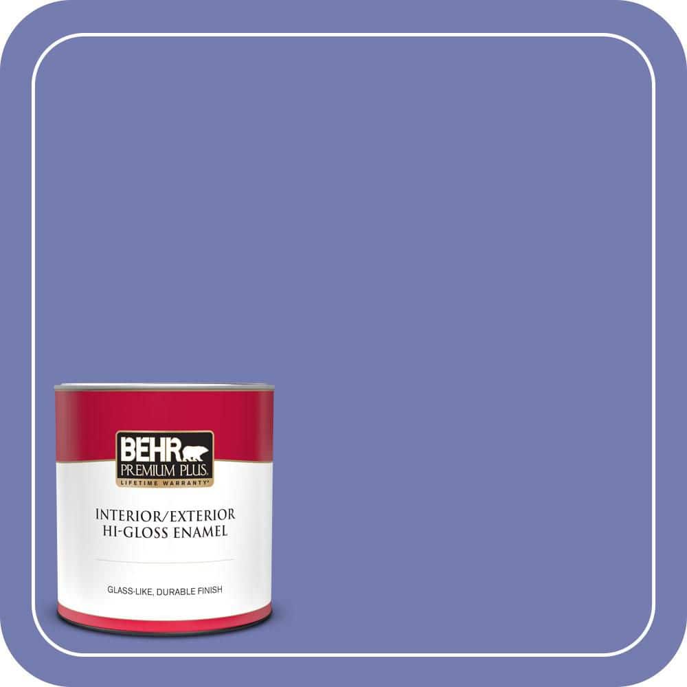 BEHR PREMIUM PLUS 1 qt. #620B-6 Magic Moment Hi-Gloss Enamel Interior/Exterior Paint & Primer (1)