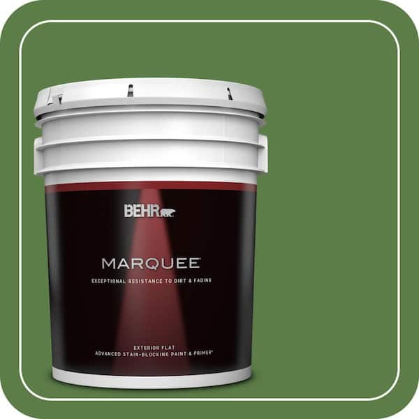 BEHR MARQUEE 5 gal. #440D-6 Grassy Field Flat Exterior Paint & Primer (2)