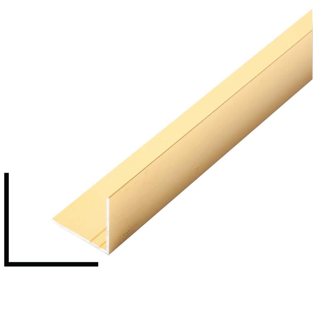 Alexandria Moulding AT 009 1 in. D x 1 in. W x 96 in. L Metal Mira Gold Angle Drip Cap Moulding Pack (6-Pack) (1)