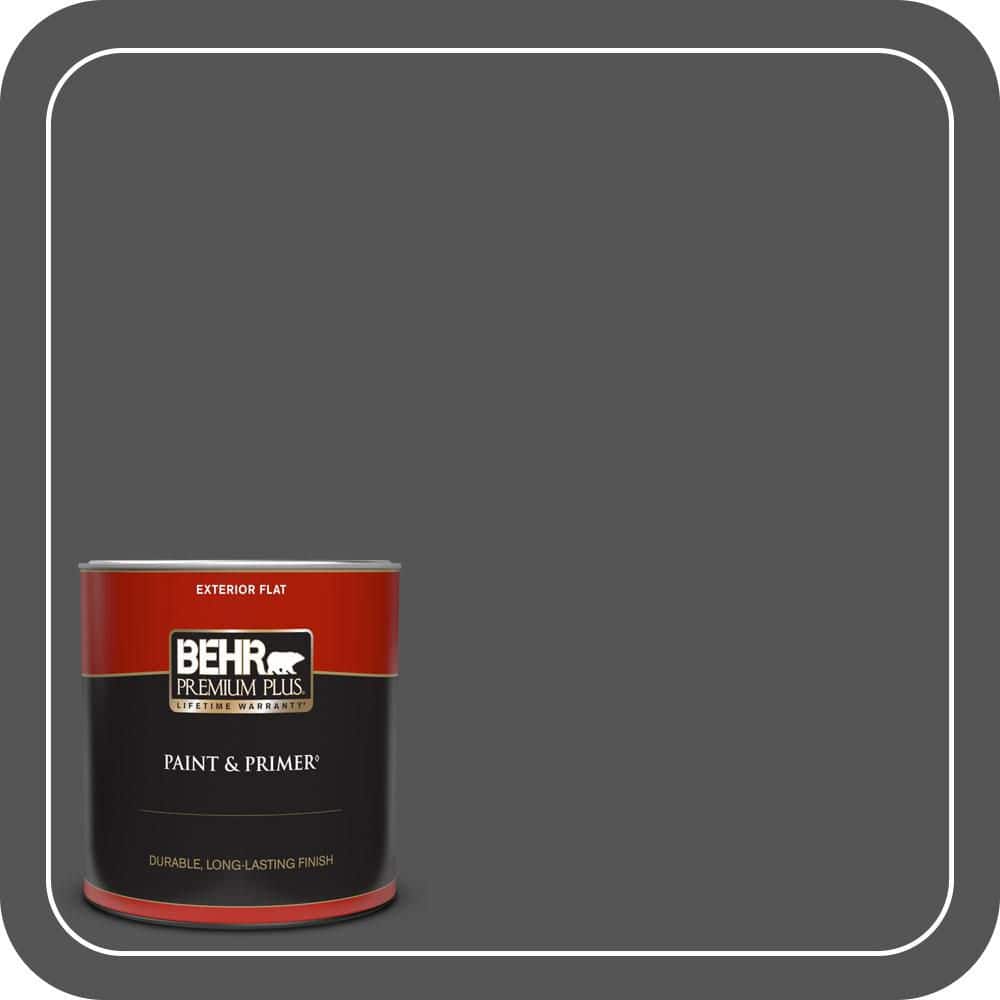 BEHR PREMIUM PLUS 1 qt. #PPU25-01 Carbon Copy Flat Exterior Paint & Primer