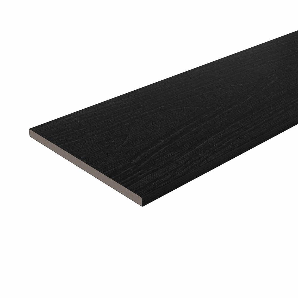 NewTechWood Fascia 0.6 in. x 11.22 in. x 12 ft. Rustic and Wood Grain Indian Ebony Composite Deck Board