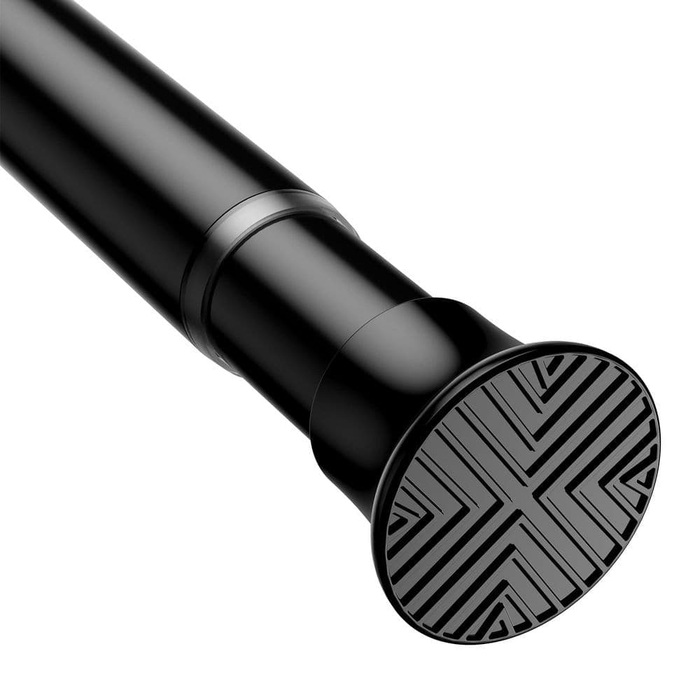 KHKFY No-Drill Spring Tension Shower Curtain Rod Rust-Resistant 7/8 in Diameter Adjustable 32 to 76 in in Black (2)