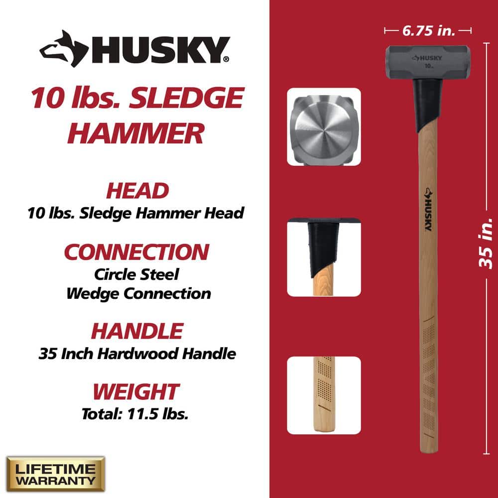 Husky 10 lb. Sledgehammer with 35 in. Hickory Handle (2)
