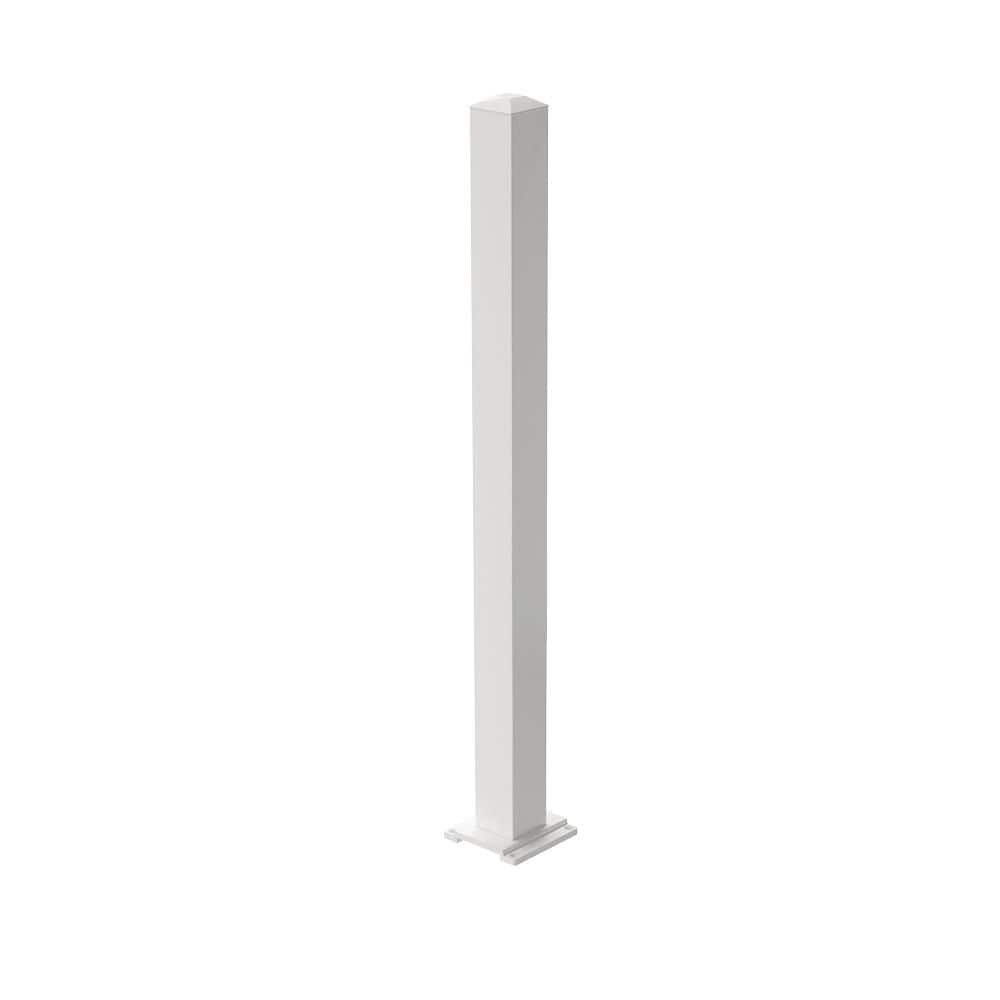 PEAK Aluminum Railing 3 x 3 Post Aluminum Deck Railing in White for 42 in High System (1)