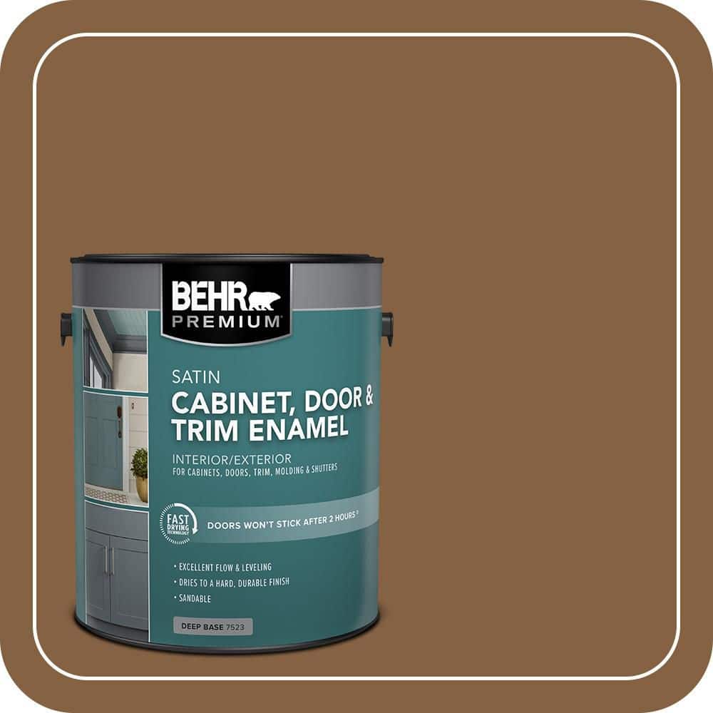 BEHR PREMIUM 1 gal. #MQ2-10 Burnt Caramel Satin Enamel Interior/Exterior Cabinet, Door & Trim Paint