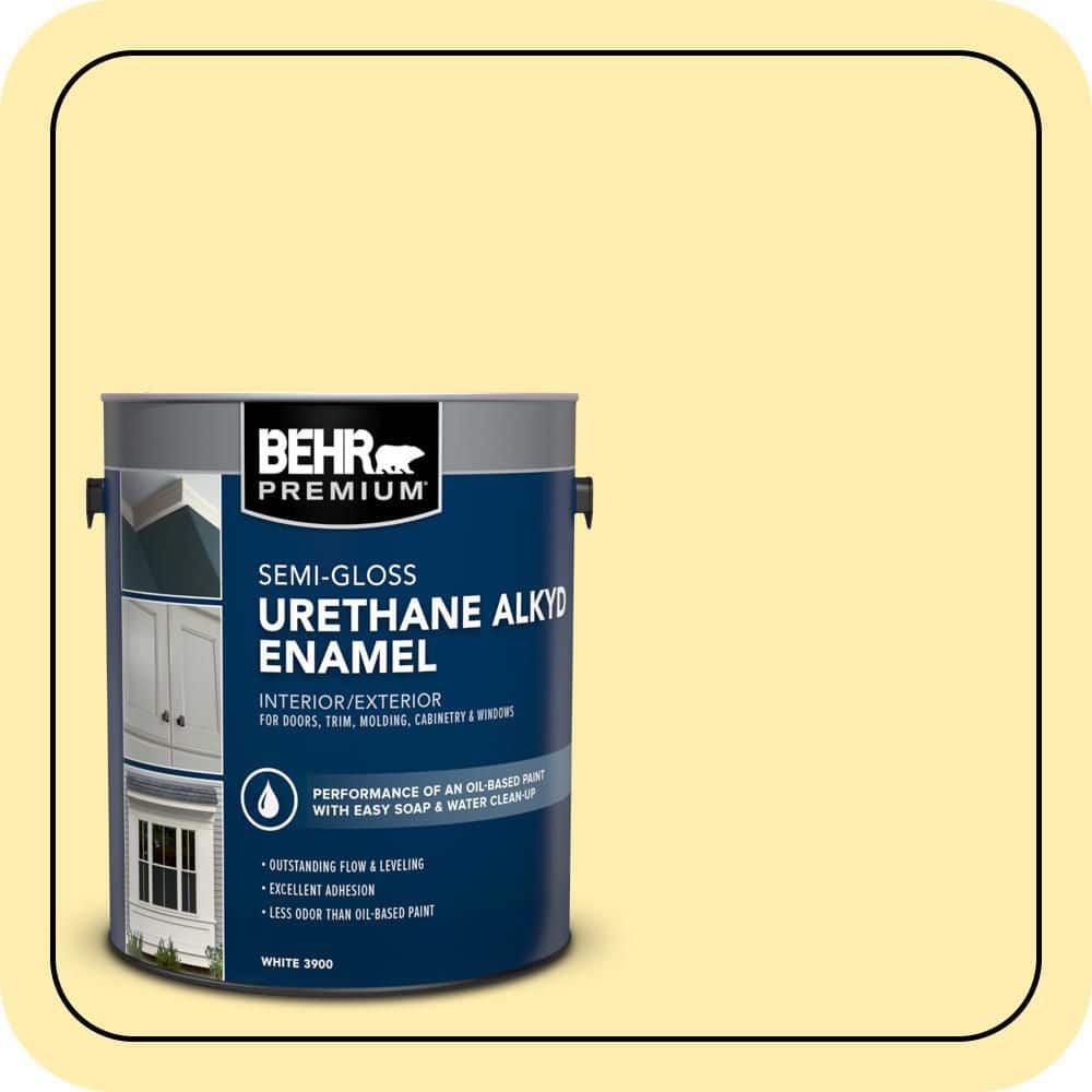 BEHR PREMIUM 1 gal. #ICC-50 Joyous Urethane Alkyd Semi-Gloss Enamel Interior/Exterior Paint