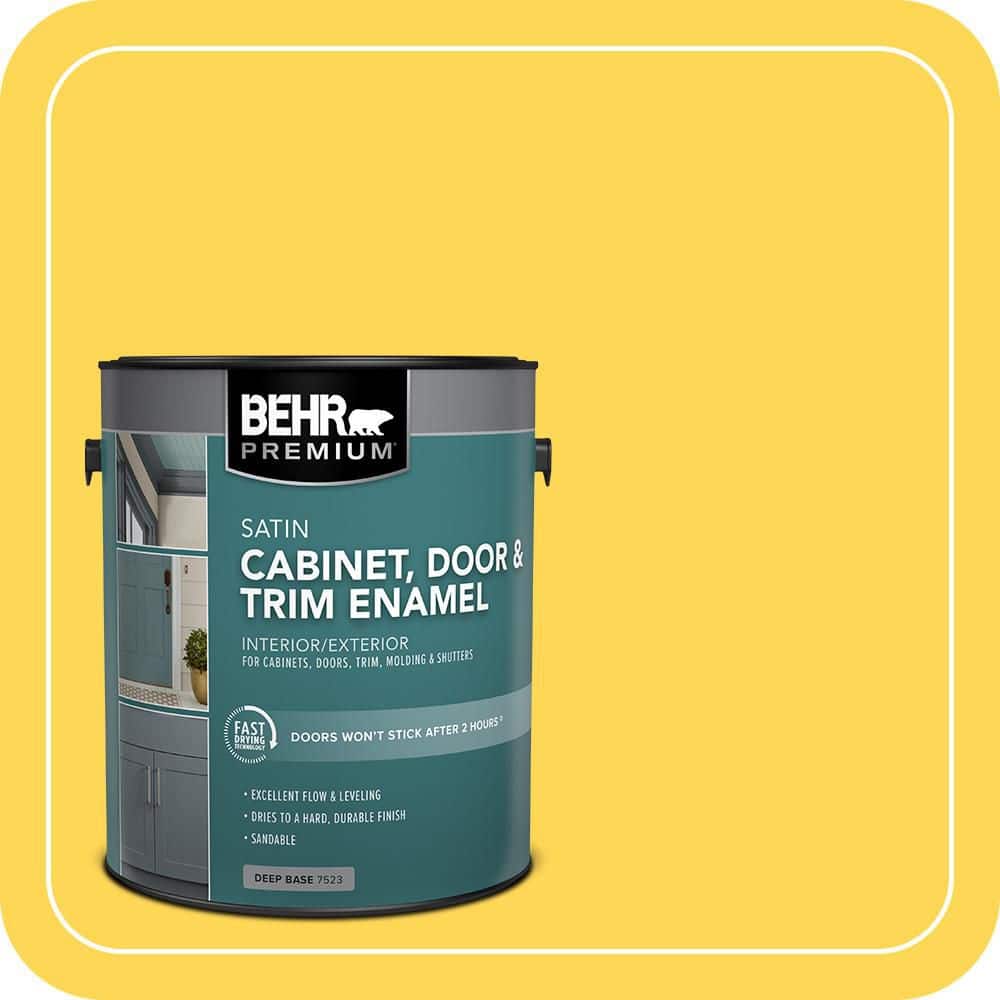 BEHR PREMIUM 1 gal. #P300-6 Buzz-in Satin Enamel Interior/Exterior Cabinet, Door & Trim Paint (1)