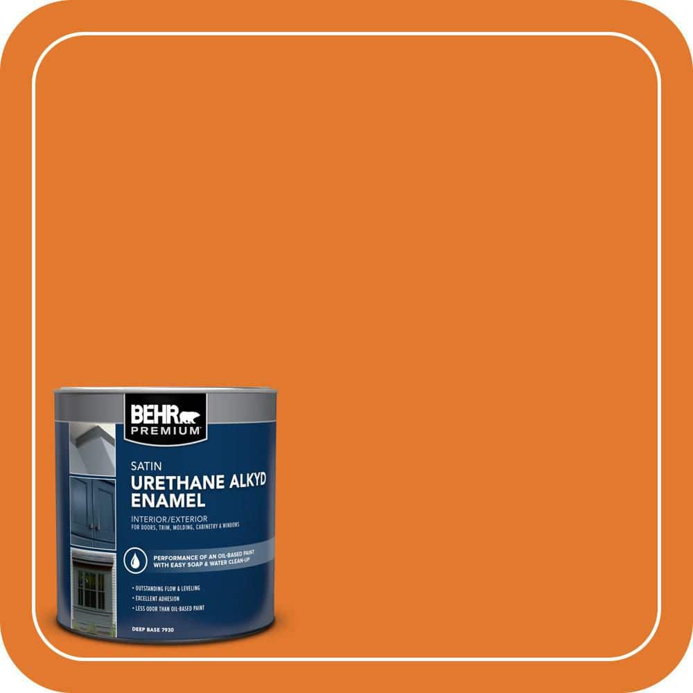 BEHR PREMIUM 1 qt. #OSHA-3 OSHA SAFETY ORANGE Satin Enamel Urethane Alkyd Interior/Exterior Paint (1)
