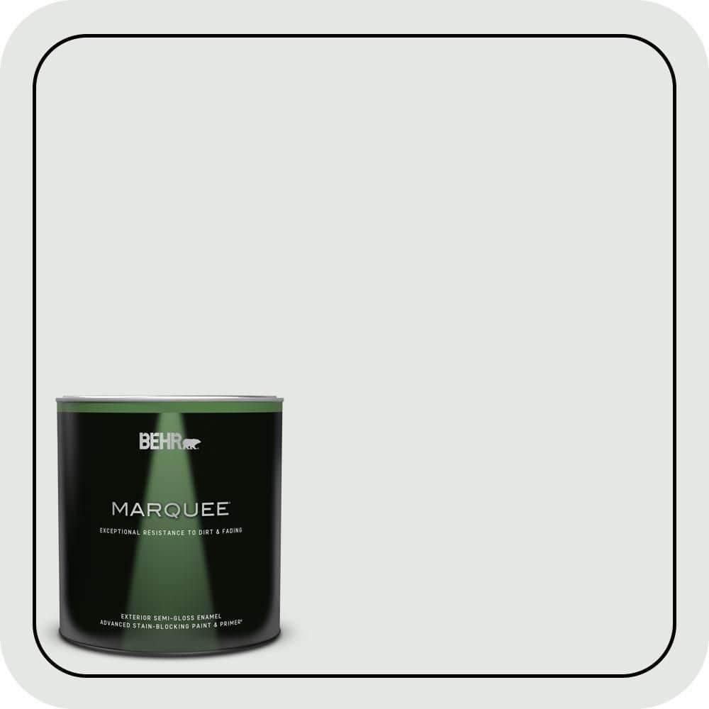 BEHR MARQUEE 1 qt. #PPU26-13 Silent White Semi-Gloss Enamel Exterior Paint & Primer