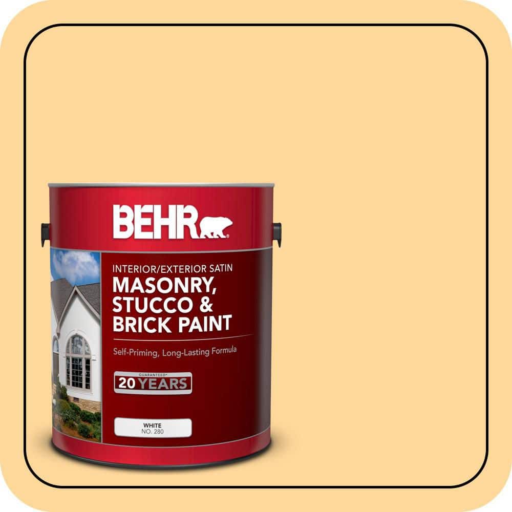 BEHR 1 gal. #P250-3 Marsh Marigold Satin Interior/Exterior Masonry, Stucco and Brick Paint