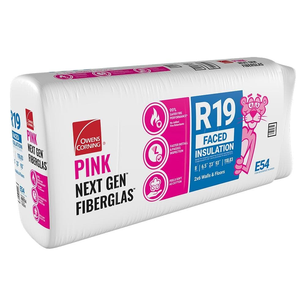 Owens Corning R-19 Faced Fiberglass Insulation Batt 23 in. x 93 in. (1 Bag) (1)