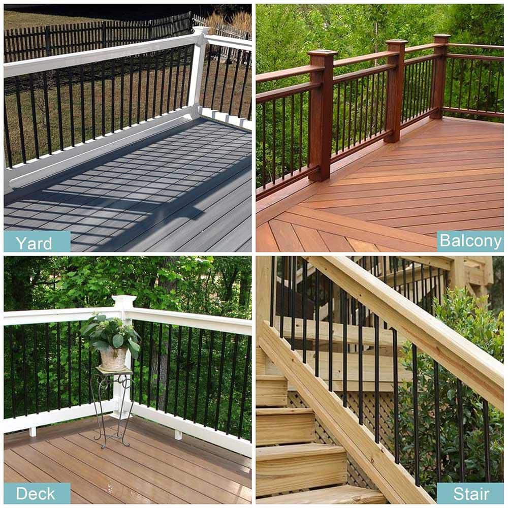 Afoxsos 26-Pack 32.25 x 1 Heavy Duty Cast Iron Flat Straight Stair Railing Balusters with Screws Indoor/Outdoor Use (2)