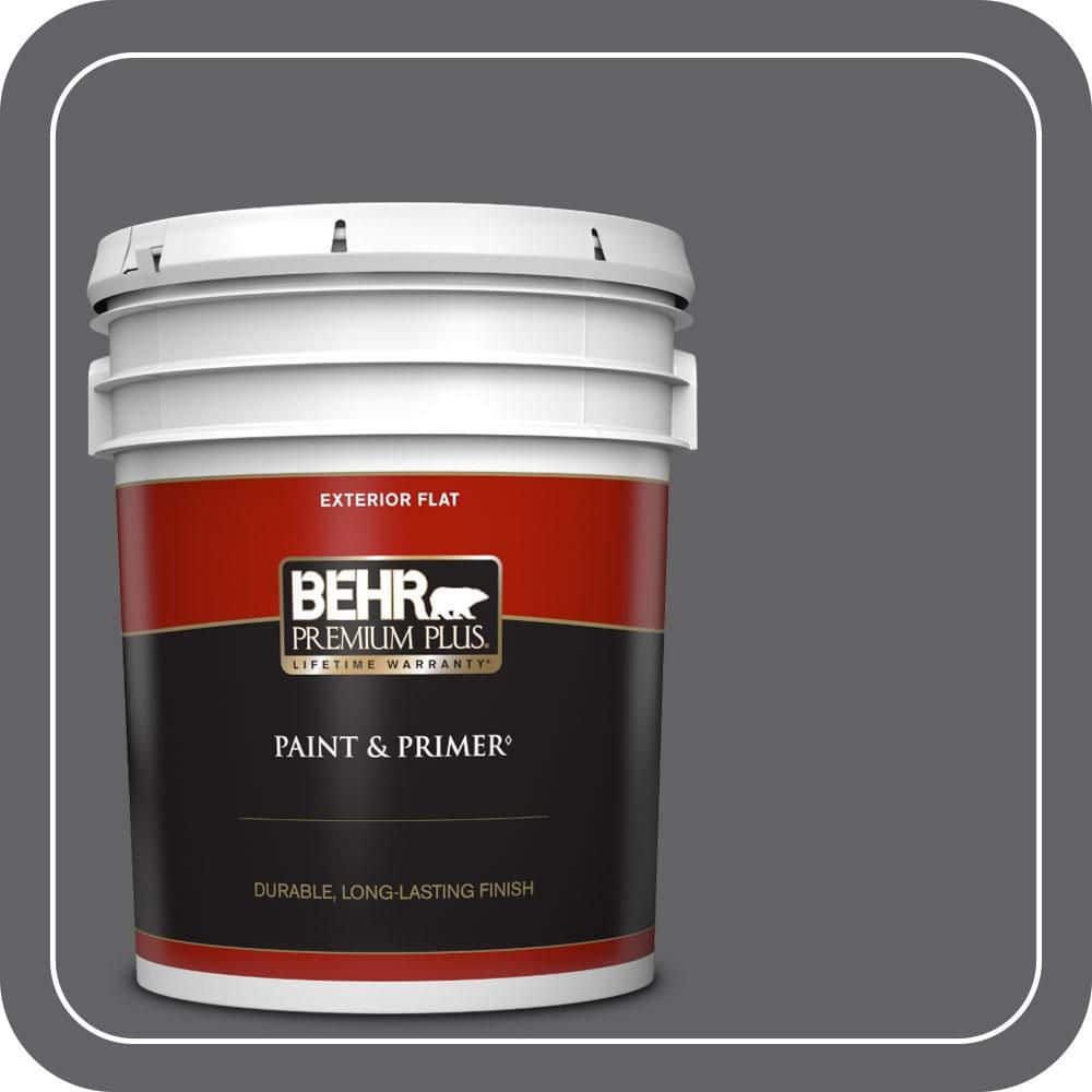 BEHR PREMIUM PLUS 5 gal. #N530-6 Digital Flat Exterior Paint & Primer