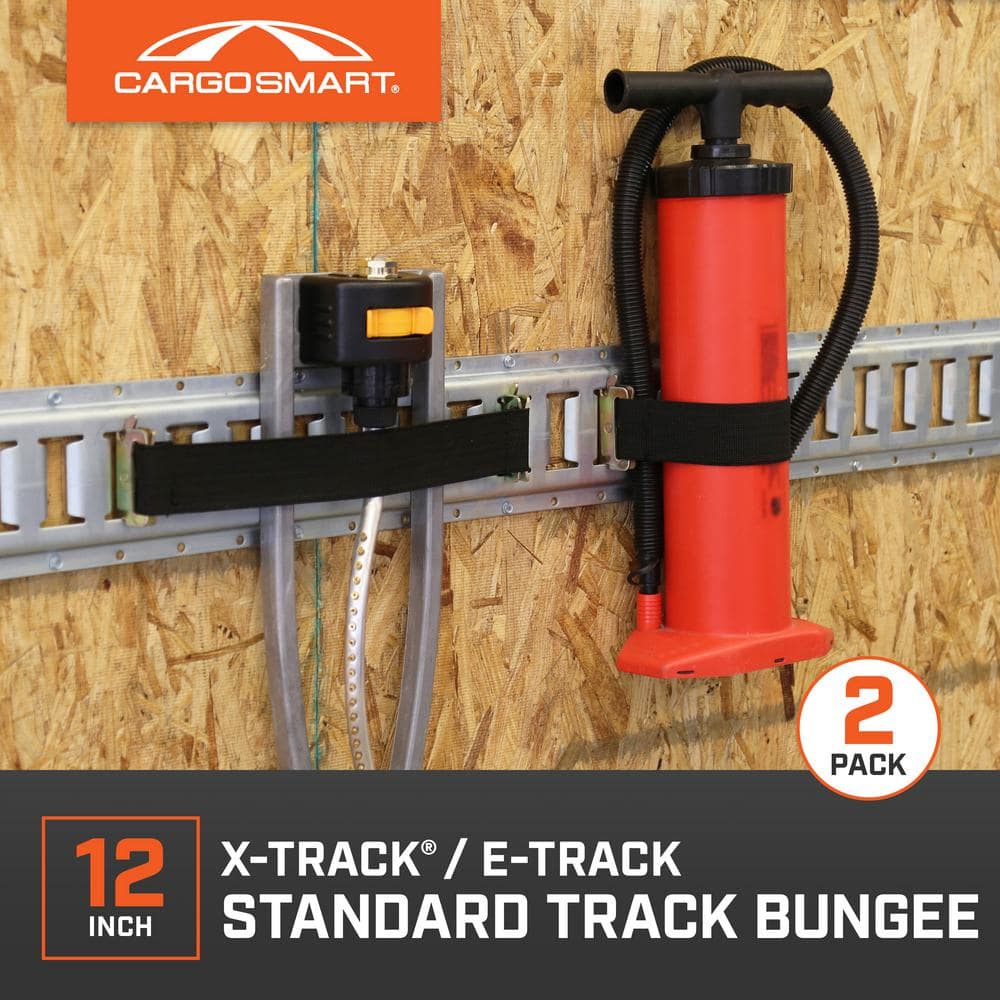CargoSmart 12 in. Black Standard Track Bungee for E-Track and X-Track - 2 pack (2)