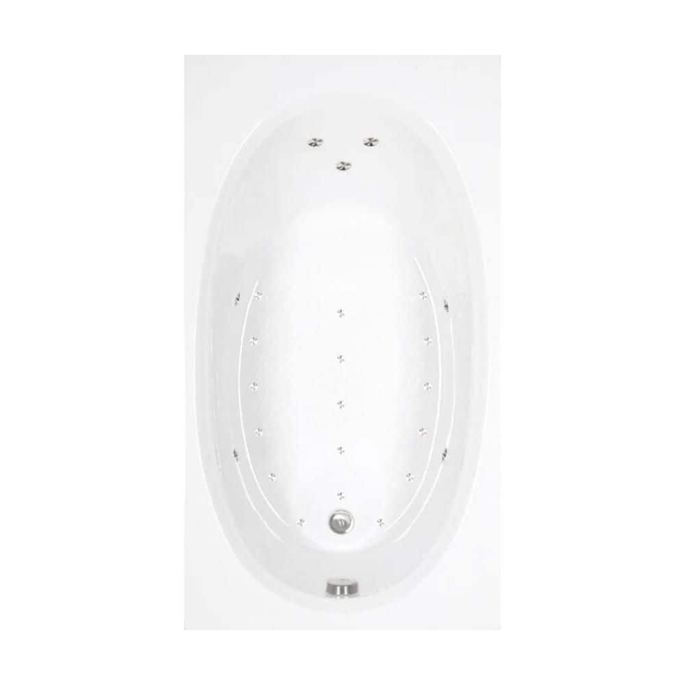 Comfortflo 60 in. x 32 in. Acrylic Rectangular Drop-in Air Bathtub with Reversible Drain in White (1)