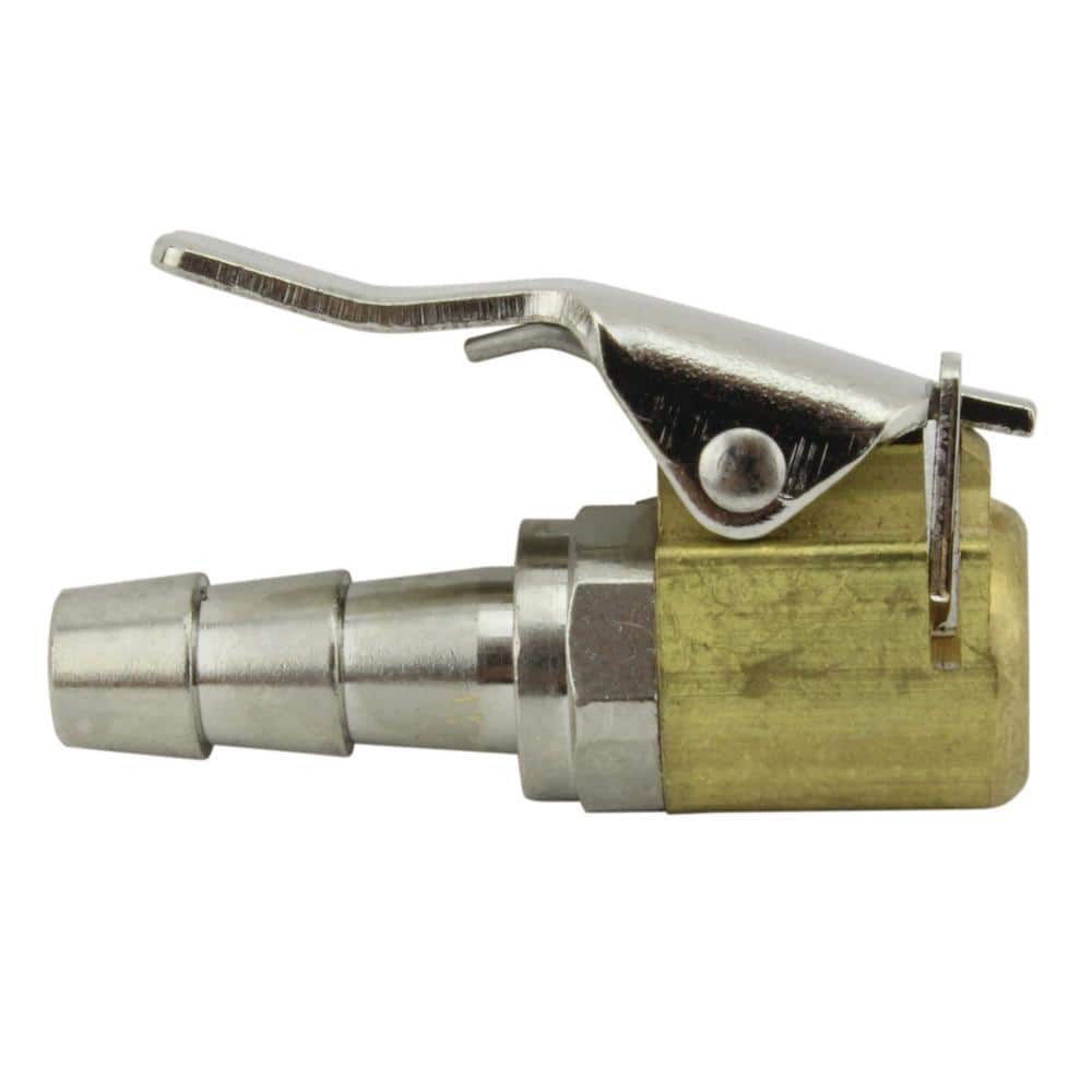 Milton Industries, Inc. 1/4 in. ID Euro Style Hose Barb Air Chuck with Grip on Clip (2)