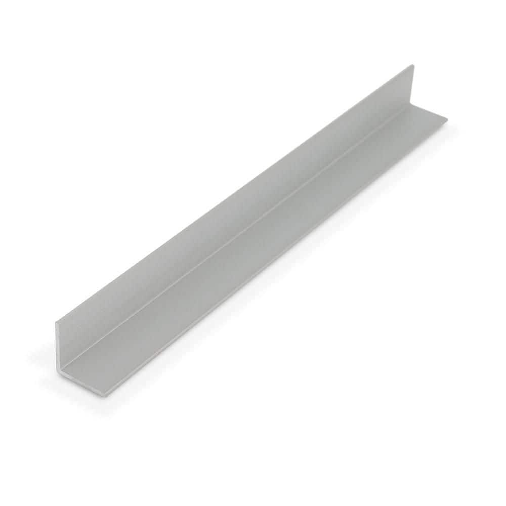 Outwater 3/4 in. D x 3/4 in. W x 48 in. L Finished Clear Anodized Satin Aluminum Angle Moulding (3-Pack) (1)