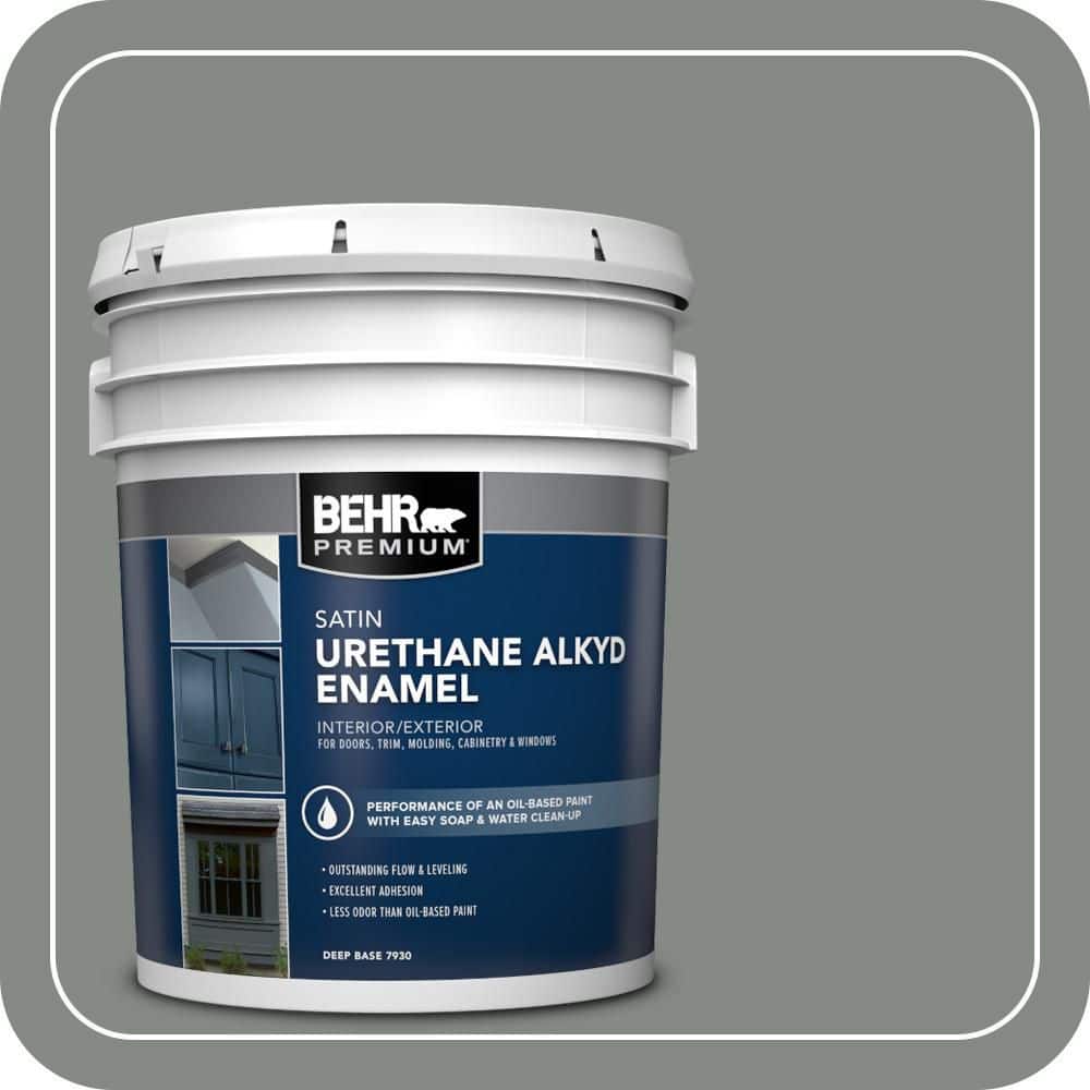 BEHR PREMIUM 5 gal. #710F-5 Valley Hills Urethane Alkyd Satin Enamel Interior/Exterior Paint