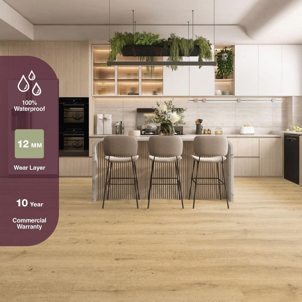 Home Decorators Collection Nobelford Oak 12mm T x 7.56 in. W Waterproof Laminate Wood Flooring (15.95 sq. ft./Case) (3)