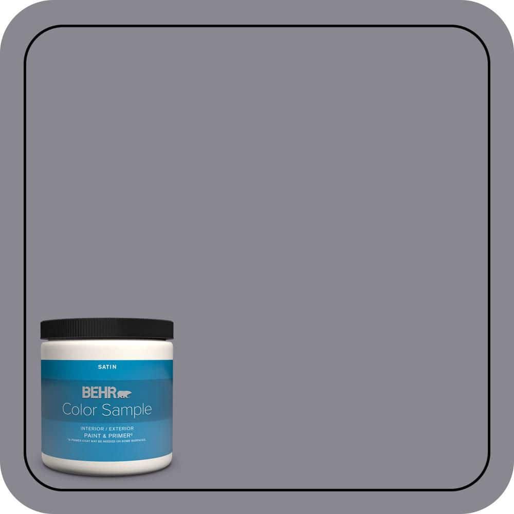 BEHR PREMIUM PLUS 8 oz. #N550-5 Box Office Satin Enamel Interior/Exterior Paint & Primer Color Sample