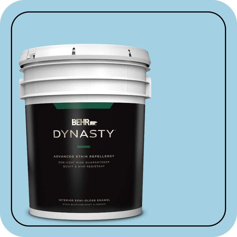BEHR DYNASTY 5 gal. #540C-3 Sea Rover Semi-Gloss Enamel Interior Stain-Blocking Paint & Primer