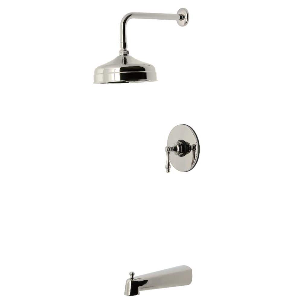 Kingston Brass Revival 1-Handle 1-Spray Tub and Shower Faucet 1.8 GPM in Polished Nickel (1)
