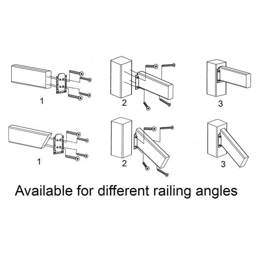 KIWDZFU Deck Railing Connectors with Rust-Free Screws for 2x4 Railing Wood Post, Brackets for Various Angles, 20 Pack (3)