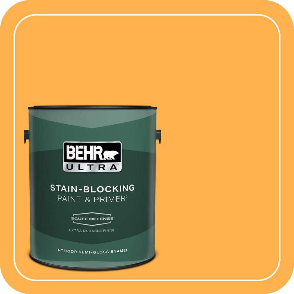 BEHR ULTRA 1 gal. #P250-6 Splendor Gold Extra Durable Semi-Gloss Enamel Interior Paint & Primer