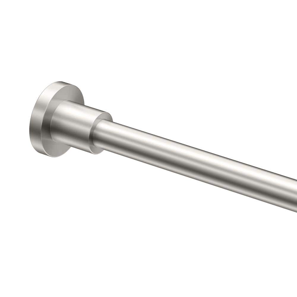 Gatco Modern Minimalist 60 in. Straight Shower Rod Set in Satin Nickel